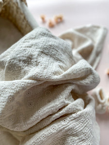 Sophie Swaddle Blanket / Embroidered Vanilla