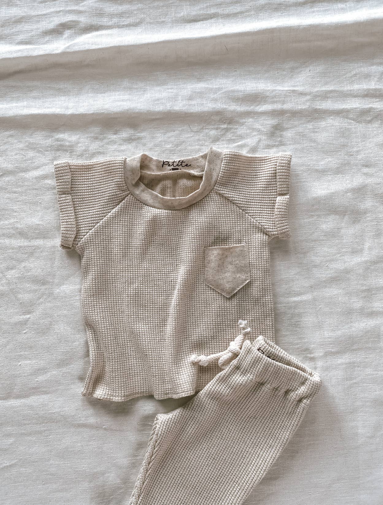 Baby boy t-shirt / linen waffle